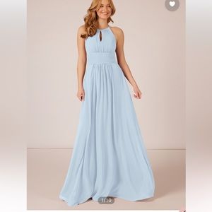 Azazie Bonnie bridesmaid dress in Mist. Bust- 33in. Waist- 28 in. Height 63in